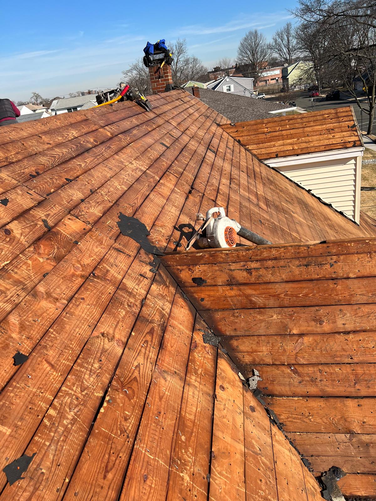 Roof decking prepared for installation